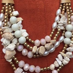 Gold stone necklace